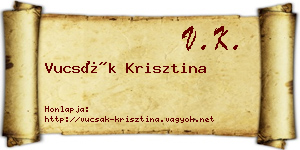 Vucsák Krisztina névjegykártya